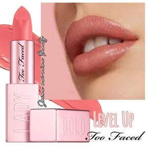 Too Faced Lady Bold Diffused Matte Lipstick in Level Up (Cool Blue Tone Pink)
